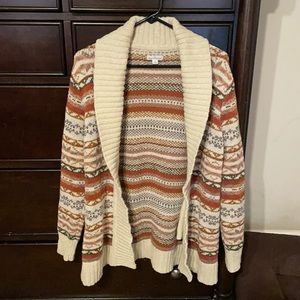 LL Bean Signature Fair Isle Longline Cardigan